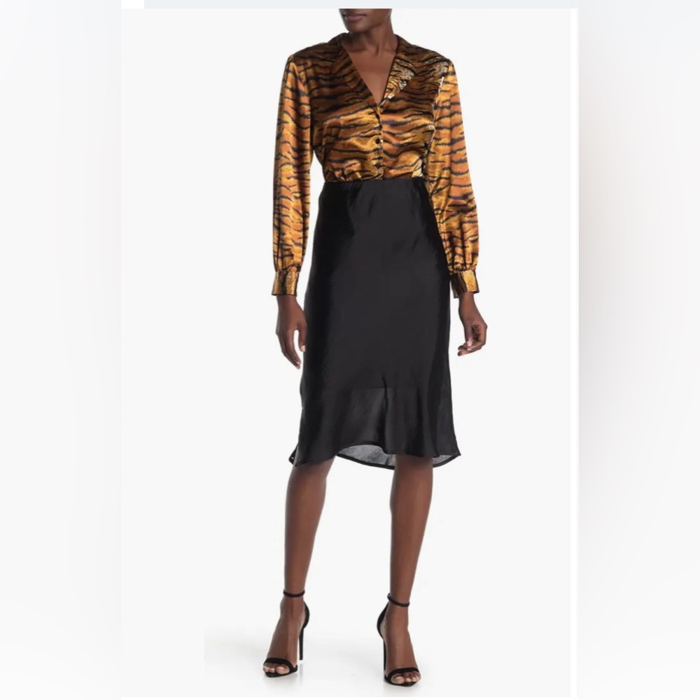 Black Satin Skirt